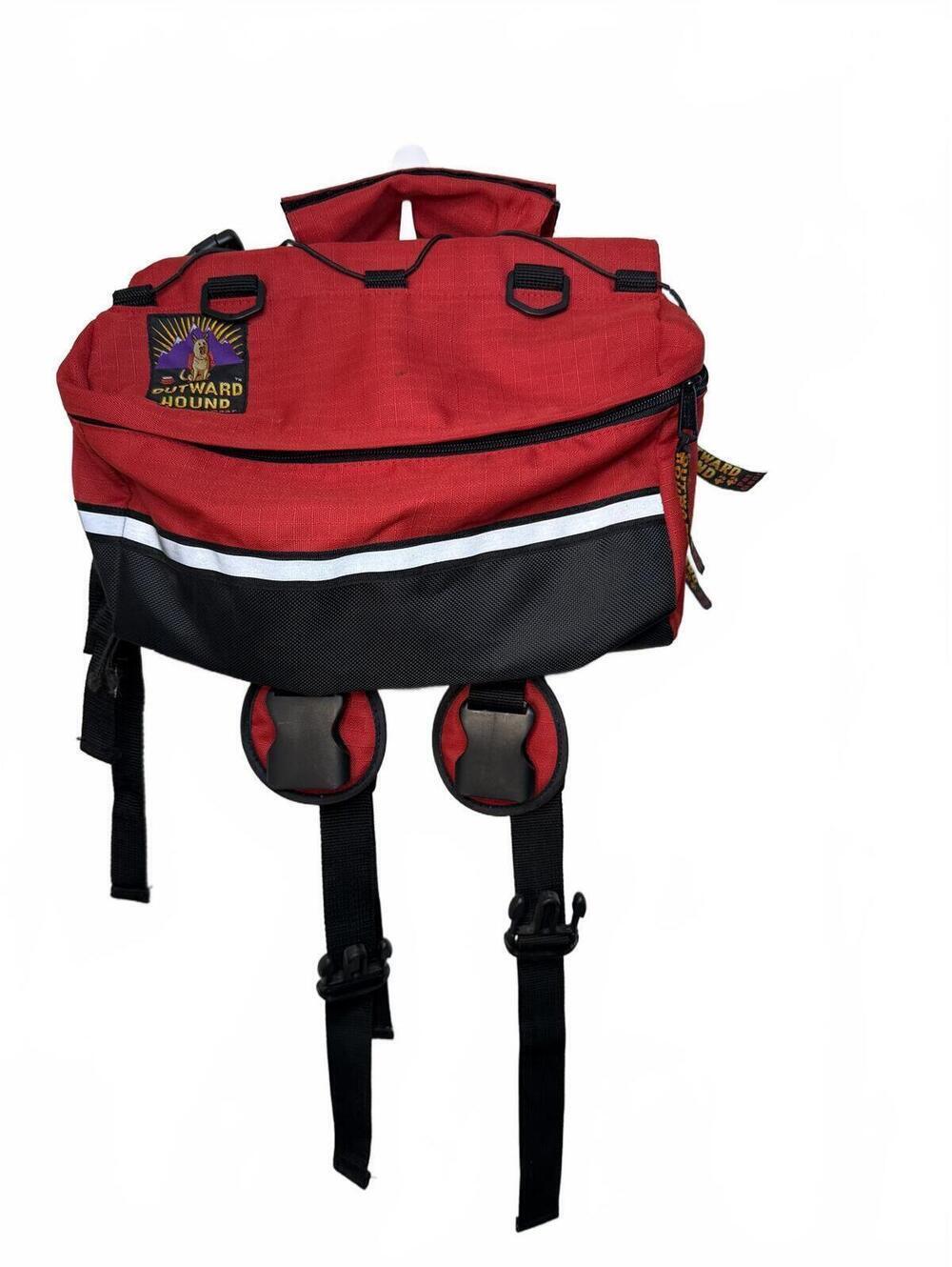 Howard Round Red and Black Dog Backpack